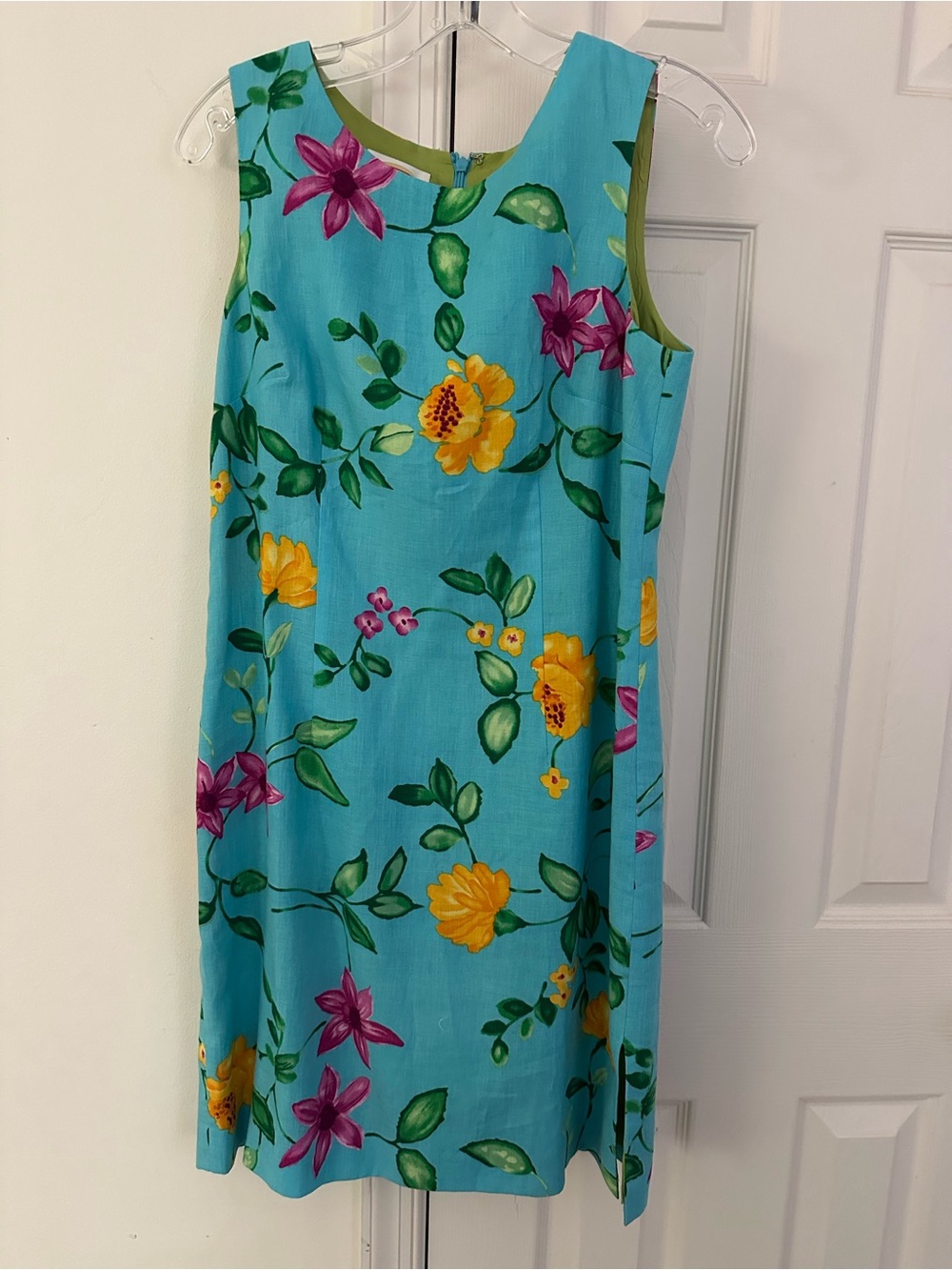 Talbots Turquoise Floral Sleeveless Dress